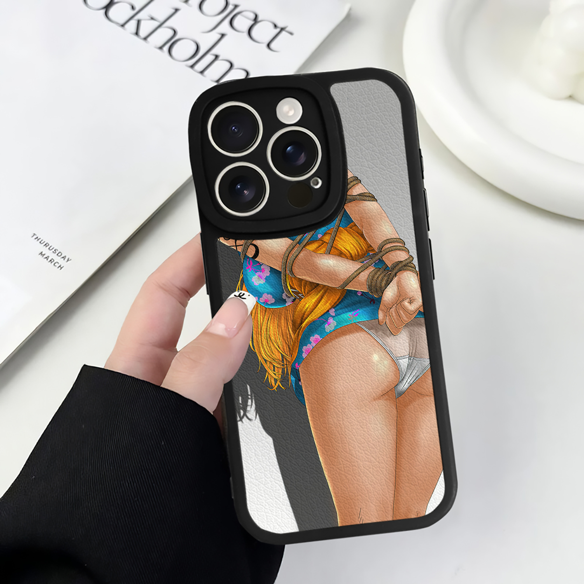 （画像用） ワンピース ONE PIECE 【iPhone 16シリーズ対応】シリコンスマホケース（レザー調） 材質：シリコン